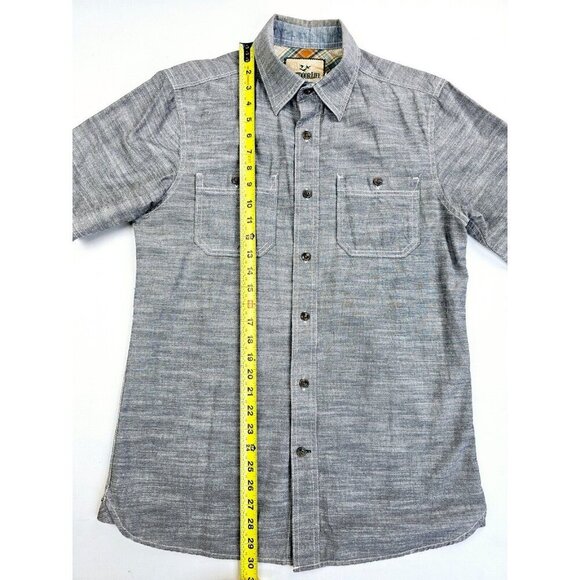 Outdoor Life Size Small Mens Gray Short Sleeve Logo Tag Dual Pocket Cotton Shirt - Picture 9 of 10